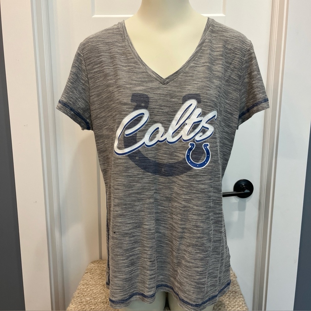 Indianapolis‎ Colts women's V Neck T-shirt NFL TEAM apparel Size XL (2016) Gray